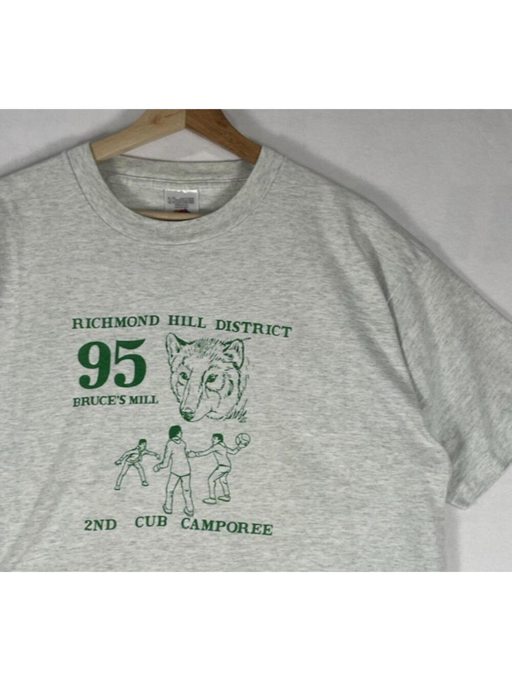 Vintage 1995 t shirt High school Grey Single Stitch Fruit of the Loom Sz XL